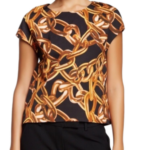 𝅺TRINA Turk Chain link print Carola sleeveless top
